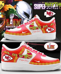 Kansas City Chiefs NFL Super Bowl LIX Personalized Air Force 1 Sneaker