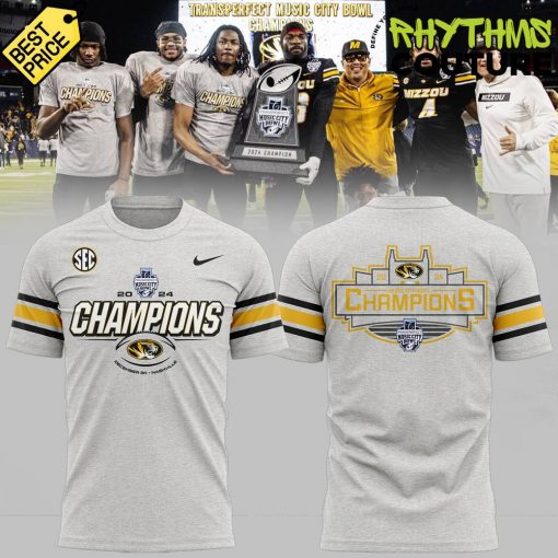 Missouri Tigers Music City Bowl Champions Grey Tee