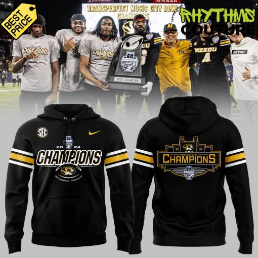 Missouri Tigers Transperfect Music City Bowl Champions Black Hoodie