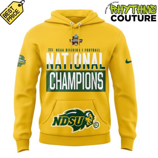 NDSU Bison 2024 NCAA FCS Football National Champions Yellow Hoodie