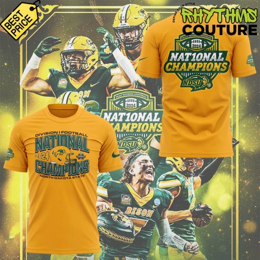 NDSU Football 10 Time National Champions Yellow Tee