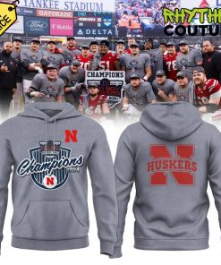 Nebraska Cornhuskers Pinstripe Bowl Champions Grey Hoodie