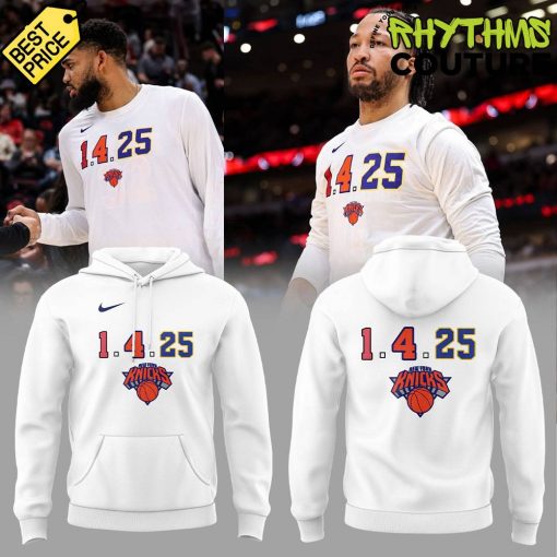 New York Knicks 1.4.25 Special Edition White Hoodie