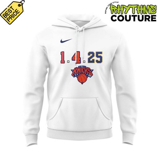 New York Knicks 1.4.25 Special Edition White Hoodie