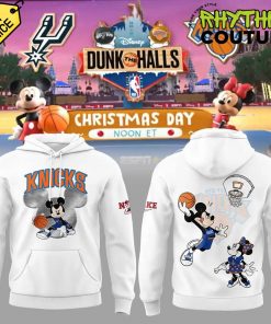 New York Knicks Dunk the Halls on Christmas Day Mickey Mouse Hoodie