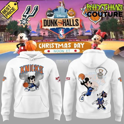 New York Knicks Dunk the Halls on Christmas Day Mickey Mouse Hoodie