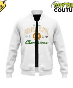 Notre Dame Fighting Irish 2025 Sugar Bowl Champions White Baseball Jacket