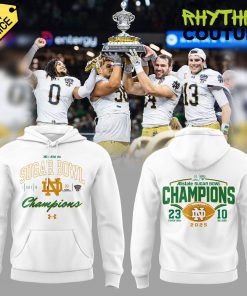 Notre Dame Fighting Irish 2025 Sugar Bowl Champions White Hoodie