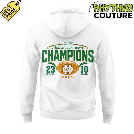 Notre Dame Fighting Irish 2025 Sugar Bowl Champions White Hoodie