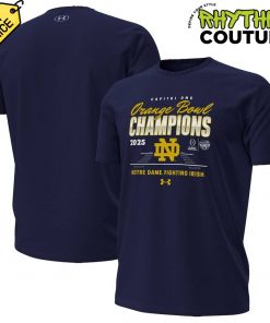 Notre Dame Fighting Irish College Football Playoff 2025 Orange Bowl Champions Navy Shirt