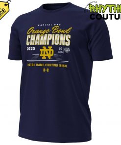 Notre Dame Fighting Irish College Football Playoff 2025 Orange Bowl Champions Navy Shirt