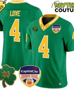 Notre Dame Fighting Irish Orange Bowl Champions Throwback Green Football Jersey