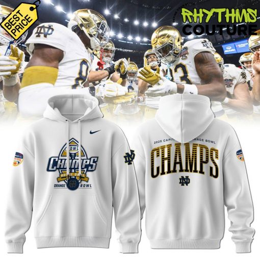 Notre Dame Fighting Irish Orange Bowl Champions White Hoodie