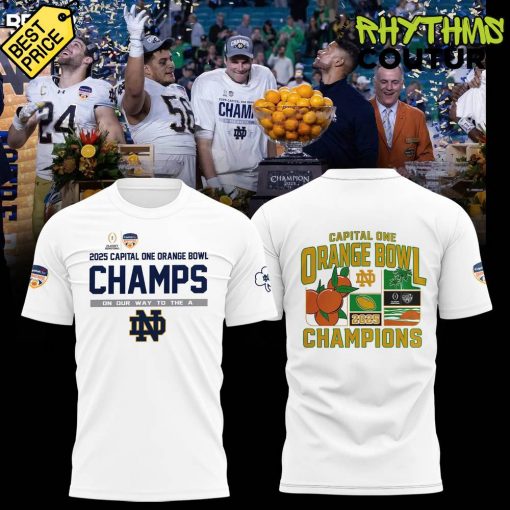 Notre Dame Fighting Irish Orange Bowl Champions White Shirt