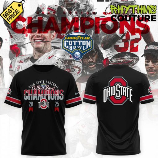 Ohio State Buckeyes 2025 Cotton Bowl Classic Champions Black Shirt