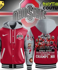 Ohio State Buckeyes 2025 Cotton Bowl Classic Champions Hooded Baseball Jacket