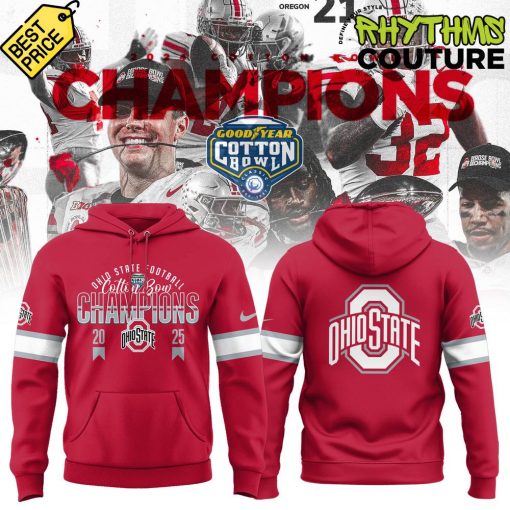 Ohio State Buckeyes 2025 Cotton Bowl Classic Champions Red Hoodie