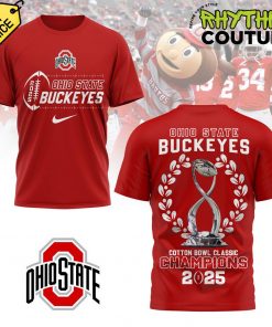 Ohio State Buckeyes 2025 Cotton Bowl Classic Champions Red Tee