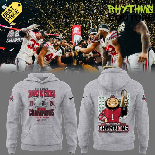 Ohio State Buckeyes Brutus 2024 NCAA National Champs Grey Hoodie