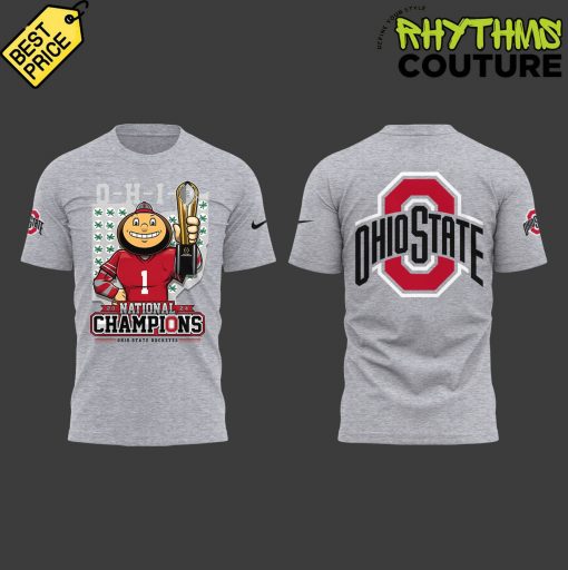 Ohio State Buckeyes Brutus 2024 NCAA National Champs Grey Shirt