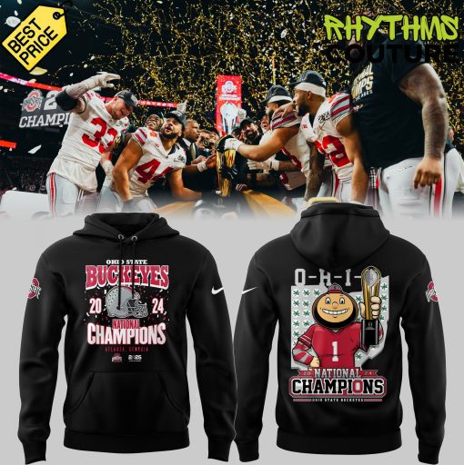 Ohio State Buckeyes Brutus NCAA National Champions Black Hoodie