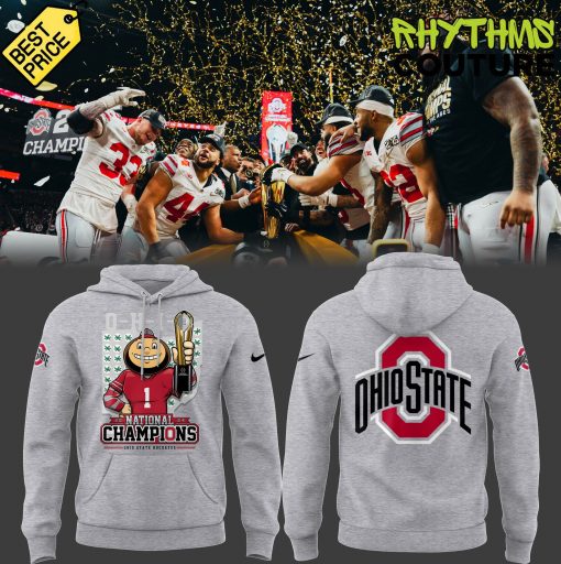 Ohio State Buckeyes Brutus NCAA National Champions Grey Hoodie