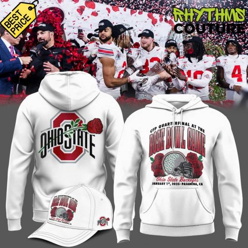 Ohio State Buckeyes Rose Bowl Champs White Hoodie