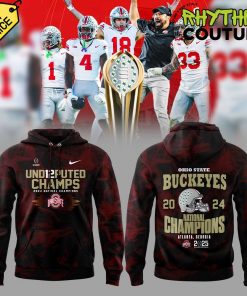 Ohio State Buckeyes Undisputed Champs Smoke Red Hoodie