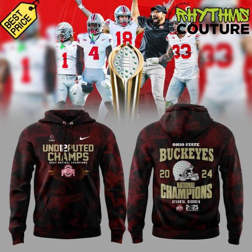 Ohio State Buckeyes Undisputed Champs Smoke Red Hoodie