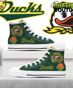 Oregon Ducks Rose Bowl Game High Top Canvas Shoes