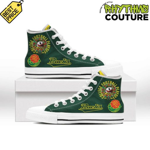 Oregon Ducks Rose Bowl Game High Top Canvas Shoes