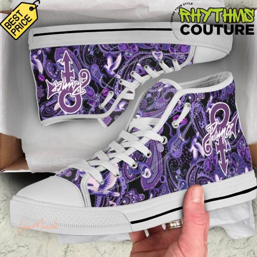 Prince Purple High Top Canvas Shoes