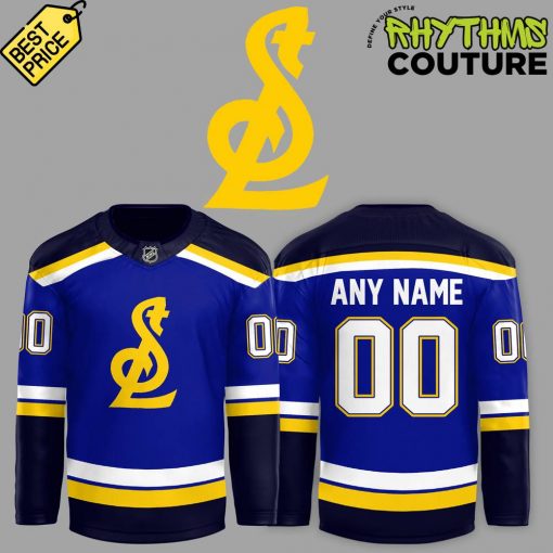 St. Louis Blues New Logo Personalized Blue Hockey Jersey