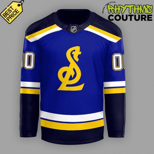 St. Louis Blues New Logo Personalized Blue Hockey Jersey