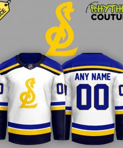 St. Louis Blues New Logo Personalized White Hockey Jersey