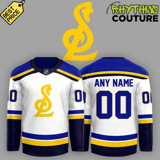 St. Louis Blues New Logo Personalized White Hockey Jersey