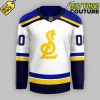 St Louis Blues New Logo Personalized White Hockey Jersey