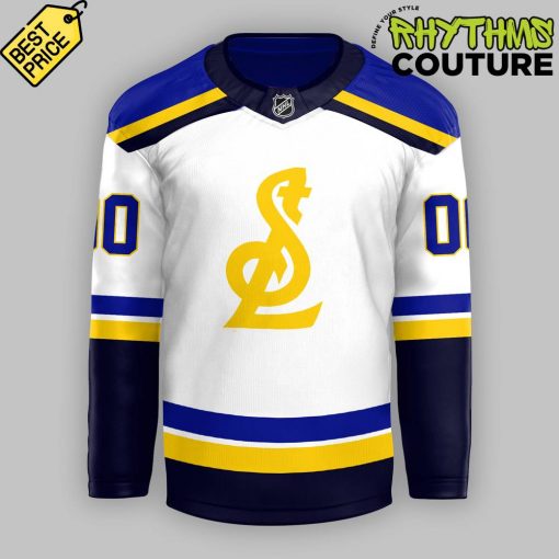 St. Louis Blues New Logo Personalized White Hockey Jersey