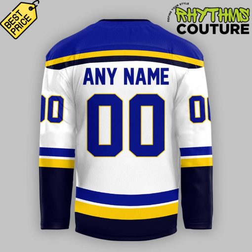 St. Louis Blues New Logo Personalized White Hockey Jersey