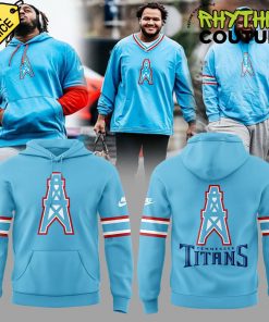 Tennessee Titans Oilers Throwback Alternate Logo Club Tri-Blend Hoodie