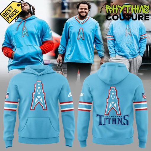 Tennessee Titans Oilers Throwback Alternate Logo Club Tri-Blend Hoodie