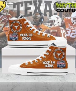 Texas Longhorns Peach Bowl High Top Canvas Shoes