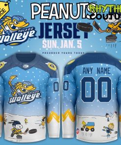 Toledo Walleye x Peanuts Night Limited Edition Hockey Jersey