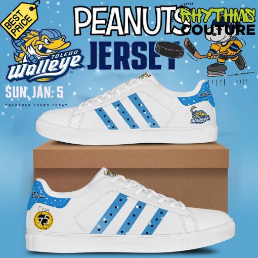 Toledo Walleye x Peanuts Night Limited Edition Stan Smith Shoes