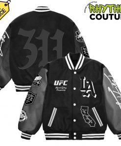 UFC 311 Los Angeles Limited Edition Black Baseball Jacket