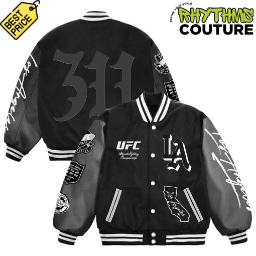 UFC 311 Los Angeles Limited Edition Black Baseball Jacket