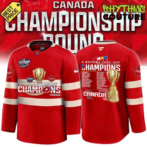 Canada Ice Hockey 4 Nations 2025 Face-Off Champions Hockey Jersey