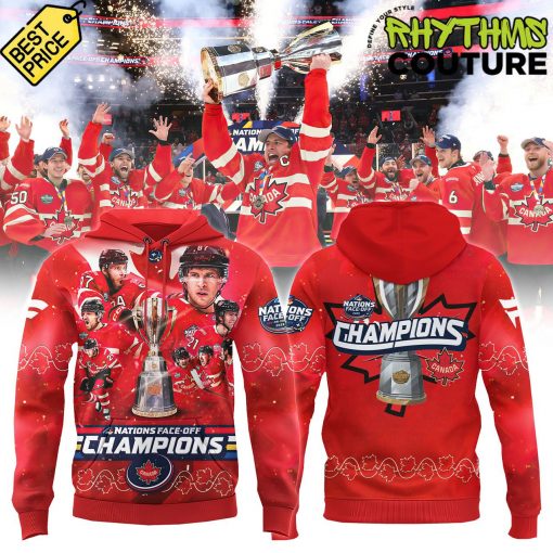 Canada Ice Hockey 4 Nations Face-Off 2025 Champions Red Hoodie