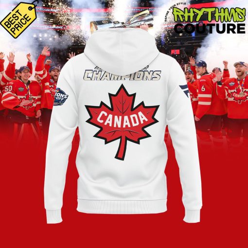 Canada Ice Hockey 4 Nations 2025 Face-Off Champions White Hoodie