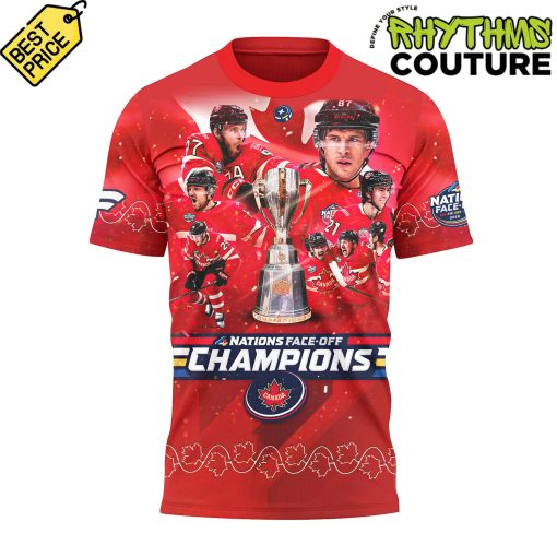 Canada Ice Hockey 4 Nations Face-Off 2025 Champions Red Tee